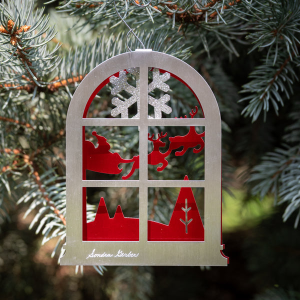 Santa Window 2025 - by Sondra Gerber - ©Sondra Gerber - Metal Petal Art LLC