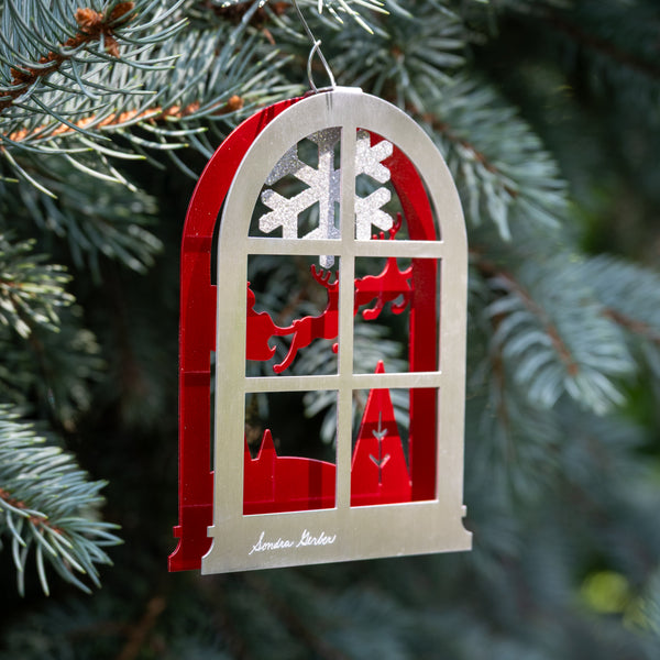 Santa Window 2025 - by Sondra Gerber - ©Sondra Gerber - Metal Petal Art LLC