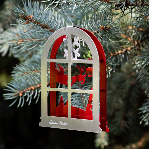 Santa Window 2025 - by Sondra Gerber - ©Sondra Gerber - Metal Petal Art LLC