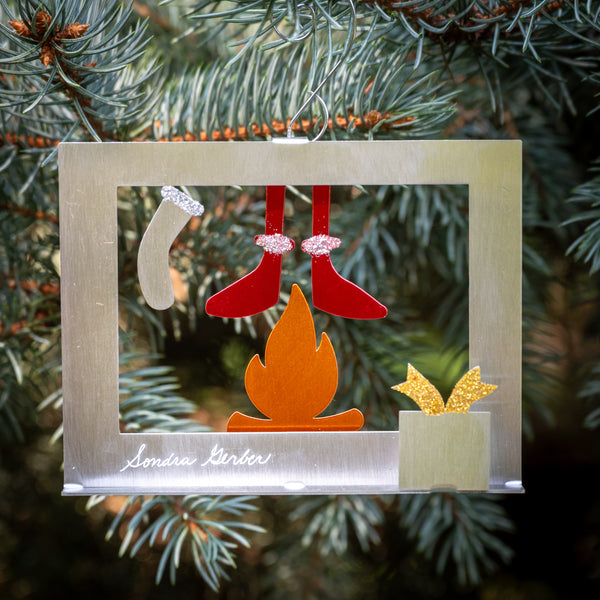 Toasty Toes Ornament 2025 - by Sondra Gerber - ©Sondra Gerber - Metal Petal Art LLC