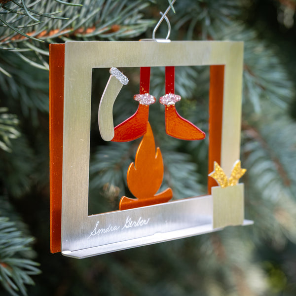 Toasty Toes Ornament 2025 - by Sondra Gerber - ©Sondra Gerber - Metal Petal Art LLC