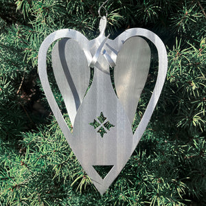 Hope Angel Heart Ornament - by Sondra Gerber - ©Sondra Gerber - Metal Petal Art LLC