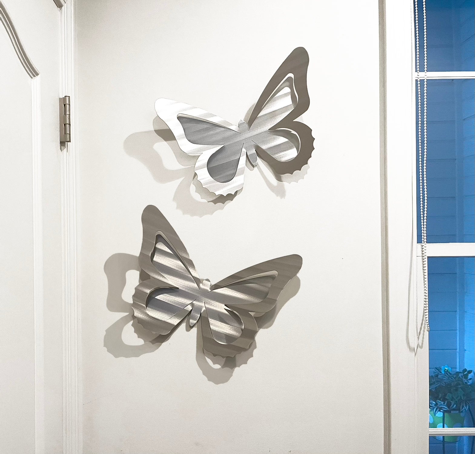 Wall Butterflies set of TWO - by Sondra Gerber - ©Sondra Gerber - Metal Petal Art LLC