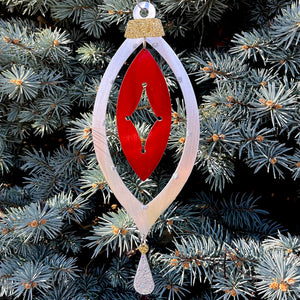 Retro Elipse Ornament - by Sondra Gerber - ©Sondra Gerber - Metal Petal Art LLC