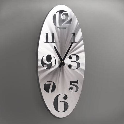 Vertical Ellipse Clock - by Sondra Gerber - ©Sondra Gerber - Metal Petal Art LLC