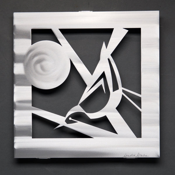 Charley Bird panel 10 inch - Retiring - by Sondra Gerber - ©Sondra Gerber - Metal Petal Art LLC