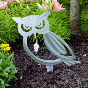 Garden Owl Large poke by Sondra Gerber - by Sondra Gerber - ©Sondra Gerber - Metal Petal Art LLC