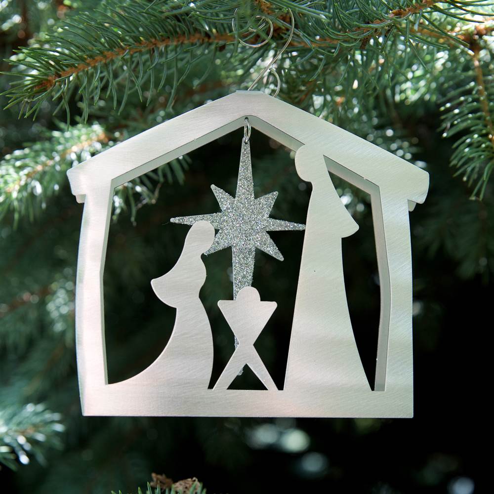 Nativity Ornament - by Sondra Gerber - ©Sondra Gerber - Metal Petal Art LLC