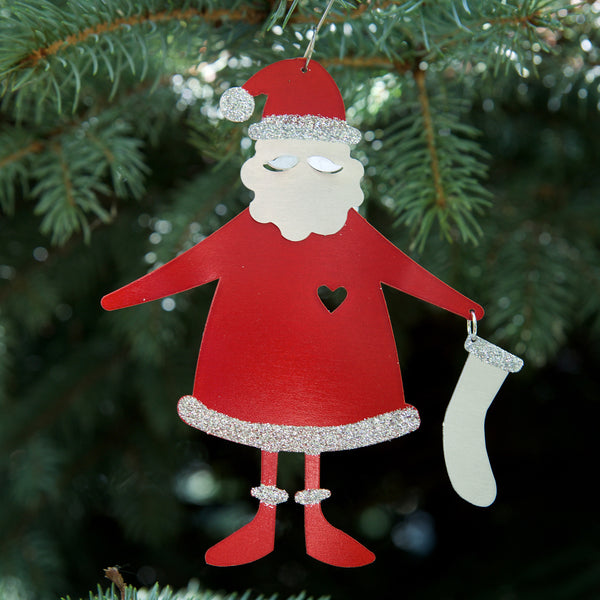 Jolly Santa Ornament - by Sondra Gerber - ©Sondra Gerber - Metal Petal Art LLC