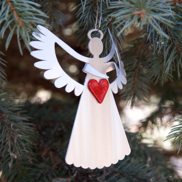Joy Angel Ornament - by Sondra Gerber - ©Sondra Gerber - Metal Petal Art LLC