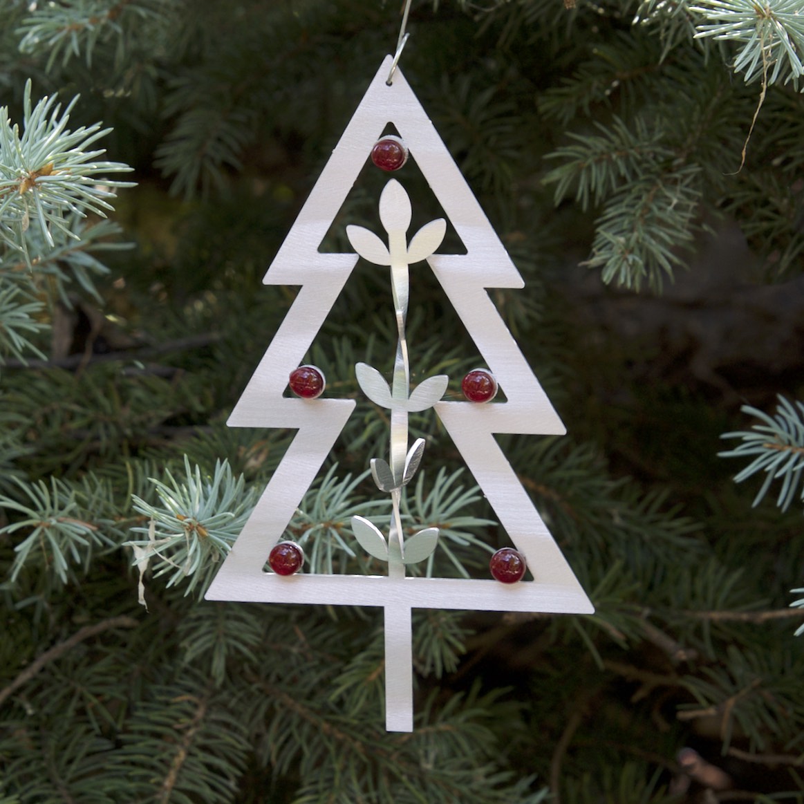Nordic Tree Ornament - by Sondra Gerber - ©Sondra Gerber - Metal Petal Art LLC