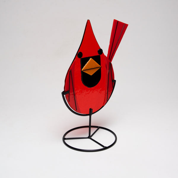 Harper Glass Cardinal by Sondra Gerber - by Sondra Gerber - ©Sondra Gerber - Metal Petal Art LLC