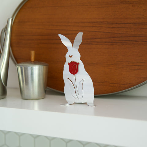 Tulip Bunny - Retiring - by Sondra Gerber - ©Sondra Gerber - Metal Petal Art LLC
