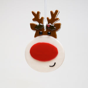 Glass Reindeer ornament - by Sondra Gerber - ©Sondra Gerber - Metal Petal Art LLC