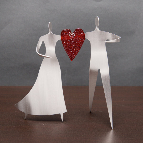 Dancing Couple with Heart - by Sondra Gerber - ©Sondra Gerber - Metal Petal Art LLC