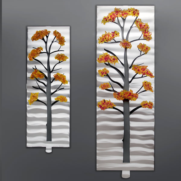 Four Seasons with Glass - by Sondra Gerber - ©Sondra Gerber - Metal Petal Art LLC