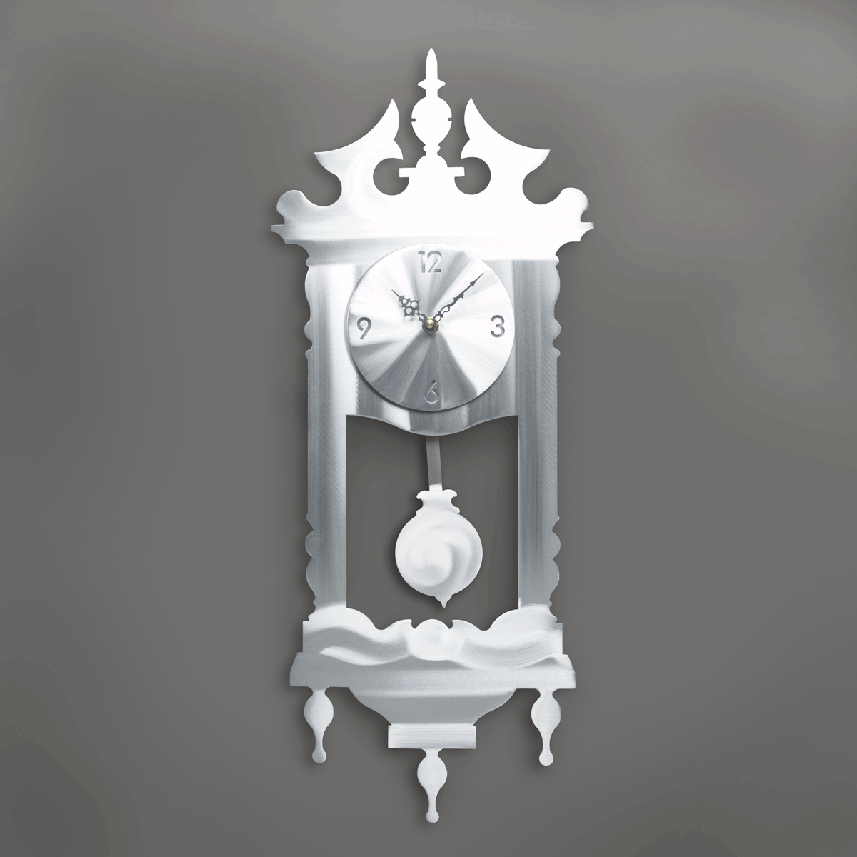 Grandmothers Clock with Pendulum - by Sondra Gerber - ©Sondra Gerber - Metal Petal Art LLC