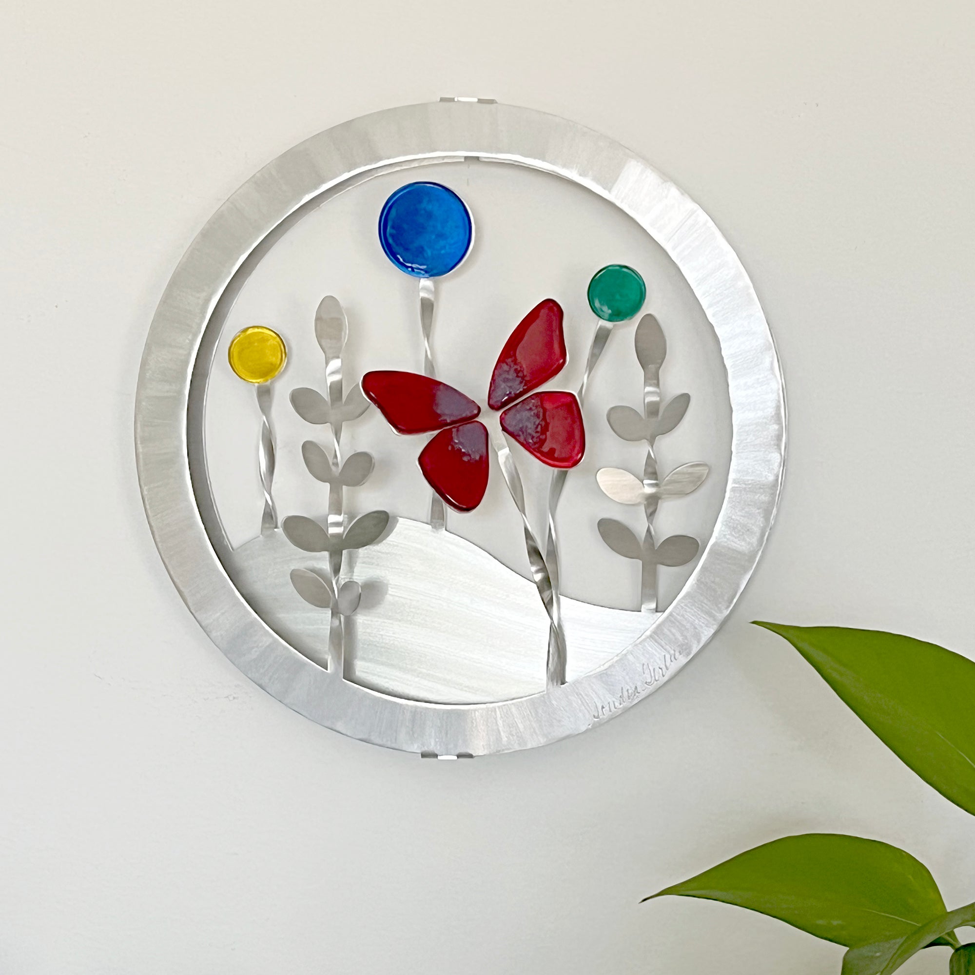 Spring Butterfly Wall Circle - by Sondra Gerber - ©Sondra Gerber - Metal Petal Art LLC